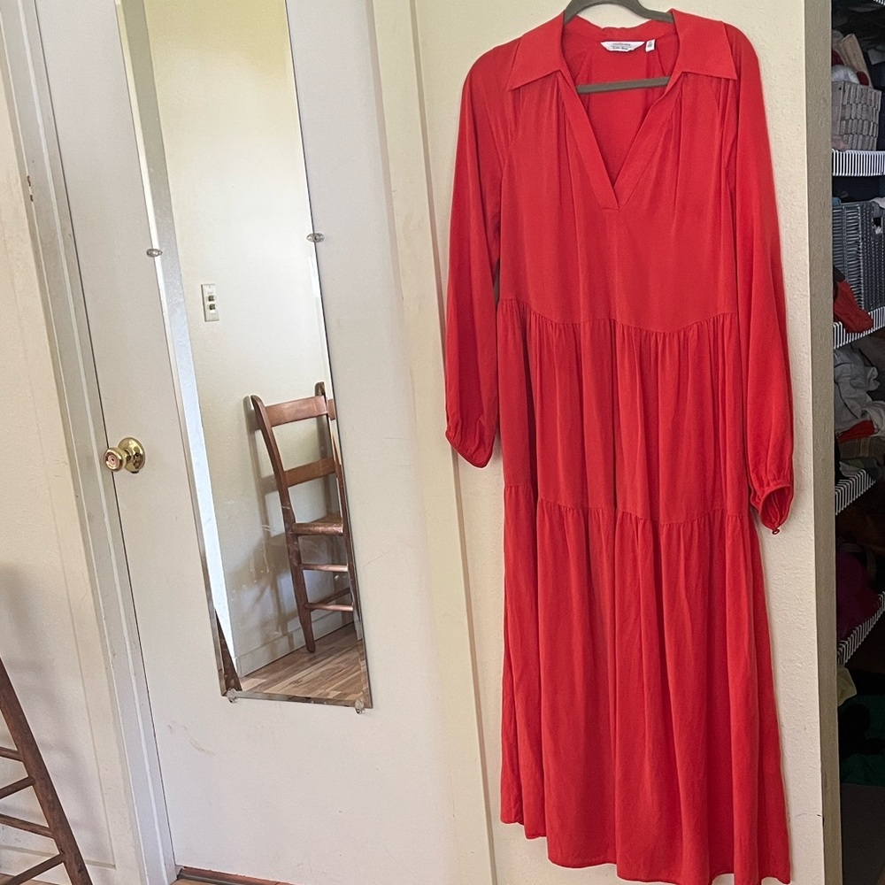 & Other Stories Vibrant Red Long Sleeve Dress